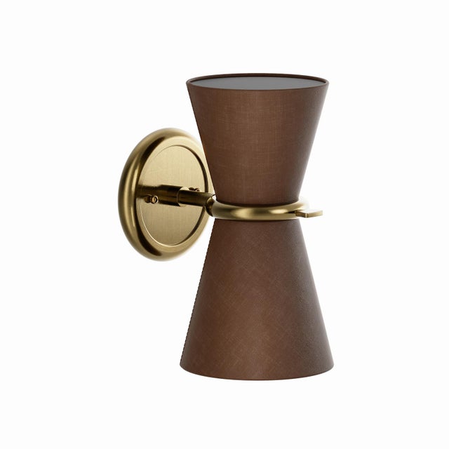 2020s Regina Andrew Gable Sconce, Antique Natural Brass with Russet Shade For Sale - Image 5 of 5