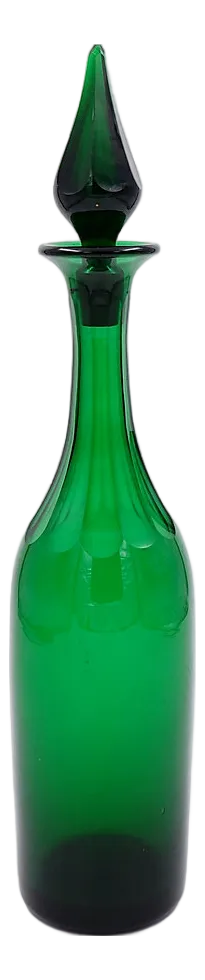 Antique English Green Glass Decanter, 1870