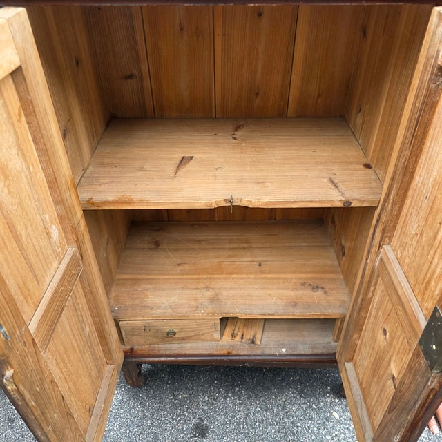 Antique Spanish Colonial Pine Armario on Stand With Hand-Forged Iron Hardware, 19th Century For Sale - Image 12 of 14