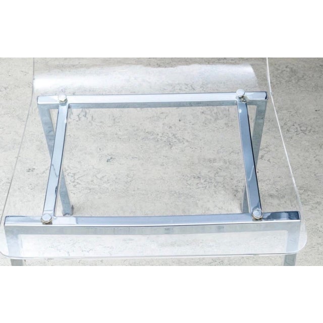 Contemporary Cb2 Chrome and Lucite Side Chair For Sale - Image 3 of 17