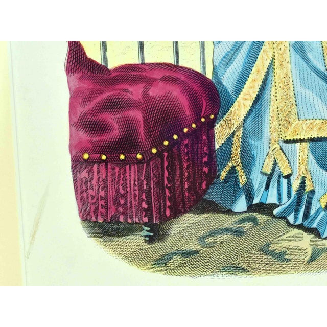 Early 20th Century Early 20th Century Victorian Fashion Plate European Periodical Print Framed Reproduction For Sale - Image 5 of 10