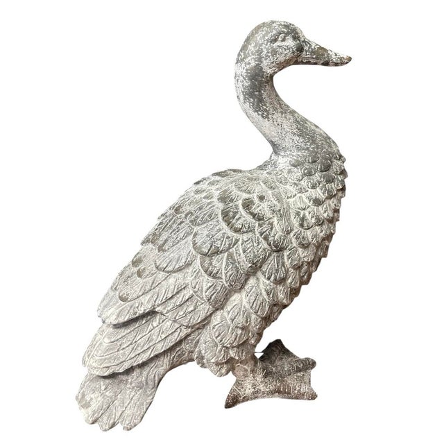 Metal Vintage Country Style Cast Iron Duck Garden Statue For Sale - Image 7 of 12