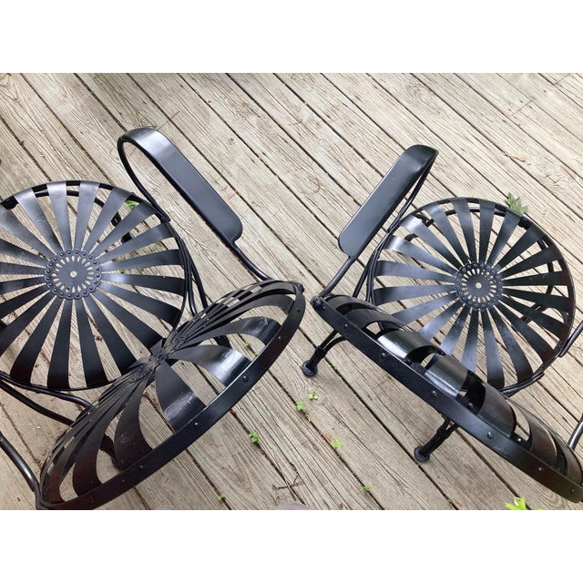 Black Francois Carre Antique Petite Patio Loungers - Set of 2, Attributed For Sale - Image 8 of 11