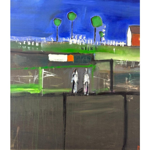 William DeBilzan (American, b. 1956) “Evening Cityscape” Monumental Mixed-Media For Sale - Image 12 of 18