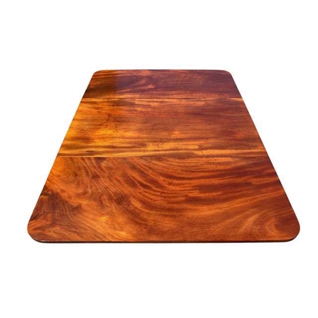 Antique Mahogany Drop Leaf Dining Table With Reed Carved Legs Boston For Sale In Boston - Image 6 of 12