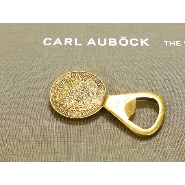 Maria Theresia Coin Bottle Opener in Brass attributed to Carl Auböck, Austria, 1950s For Sale - Image 6 of 14