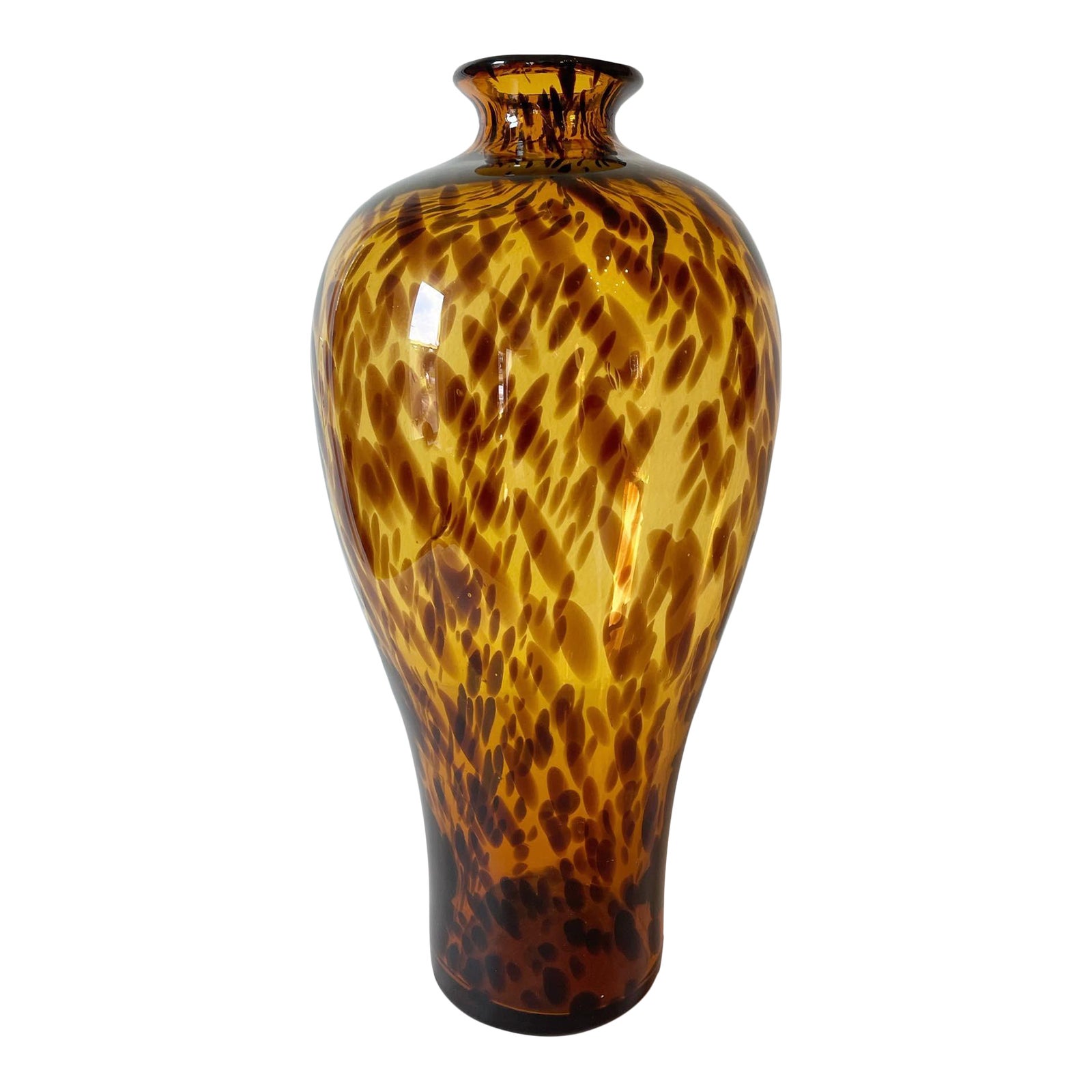 Hand Blown Large Tortoise Glass Vase Chairish