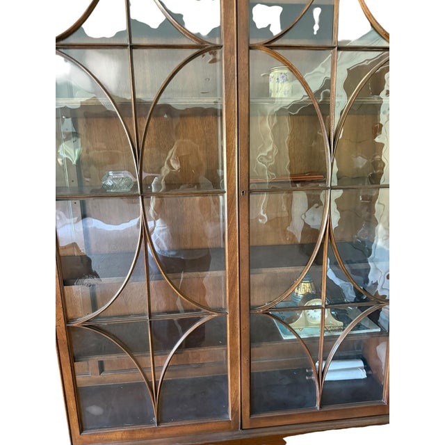 English Breakfront Display Cabinet/ Bookcase- Signature Piece by Baker Furniture, Stately Home Collection Vintage For Sale - Image 3 of 8