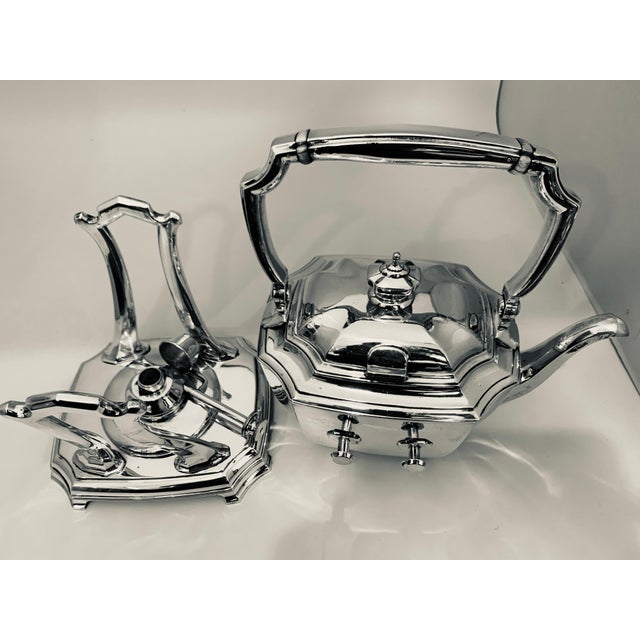 Tiffany and Co. Mid 20th Century Six-Piece Tiffany & Co. Sterling Silver Kettle on Cradle W Serving Tray 7.3 Kg For Sale - Image 4 of 18