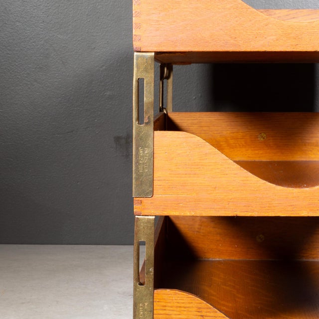 Industrial Antique Globe-Wernicke Three-Tier Office Tray c.1911 For Sale - Image 3 of 9
