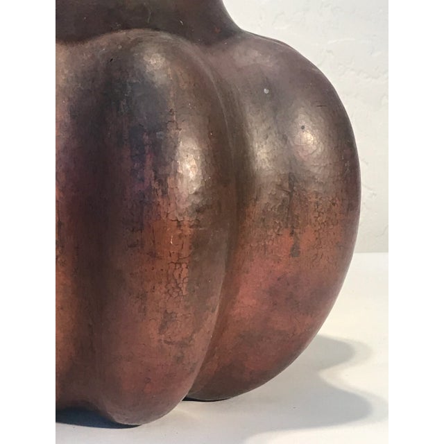 Mexican Mid 20th Century Mexican Hammered Copper Gourd Vessel For Sale - Image 3 of 8