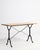Metal Mid 20th Century Cast Iron Bistro Table With Oak Top For Sale - Image 7 of 9