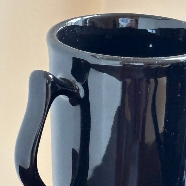 Black Mid-20th Century Hall China Pedestal Mugs - Set of 5 For Sale - Image 8 of 12