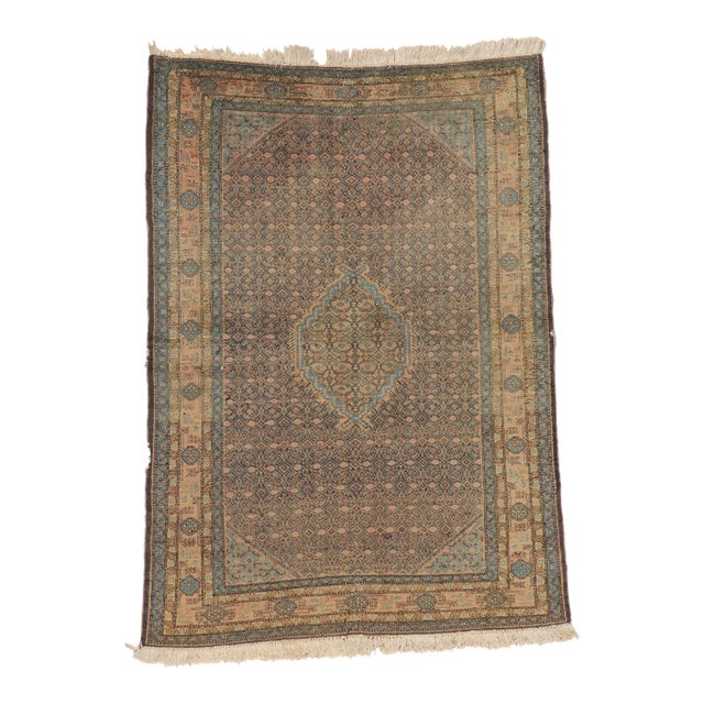 Mid 20th Century Vintage Persian Ardabil Rug 04'07 X 06'05 For Sale