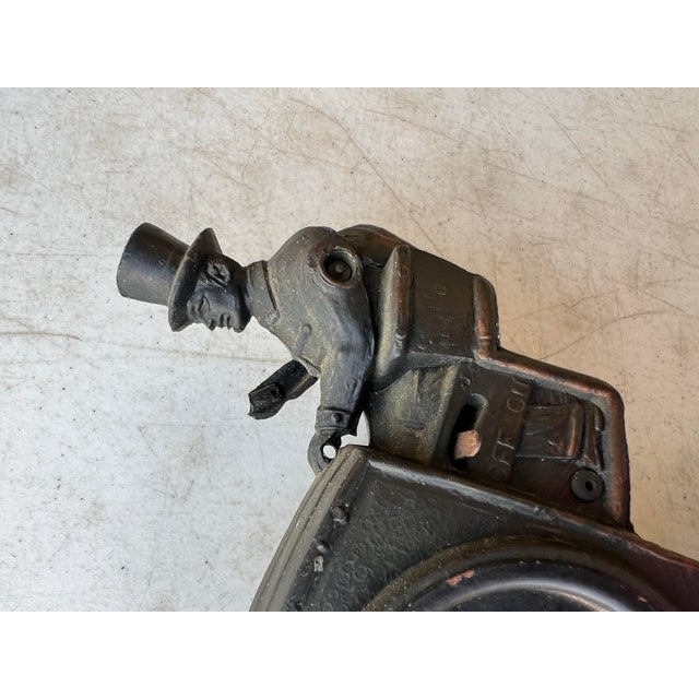 Black Vintage United Metal Goods Horse Carriage Clock & Lamp For Sale - Image 8 of 10