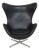 Egg Chair in Black Aura Leather by Arne Jacobsen, 2012 For Sale