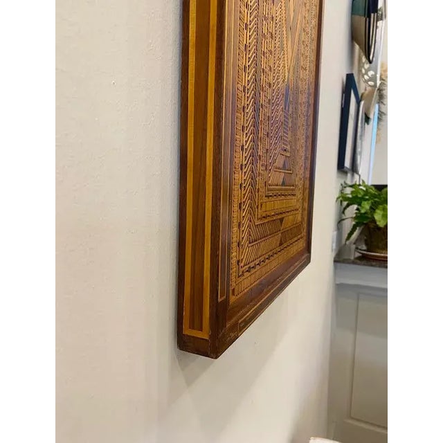 Wood 1950s Wooden Inlaid Decorative Panel For Sale - Image 7 of 10