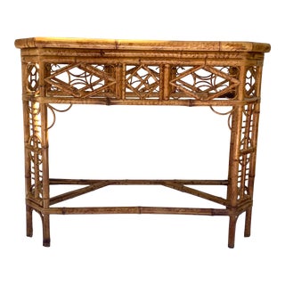 Brighton Bamboo Fretwork Console Table For Sale