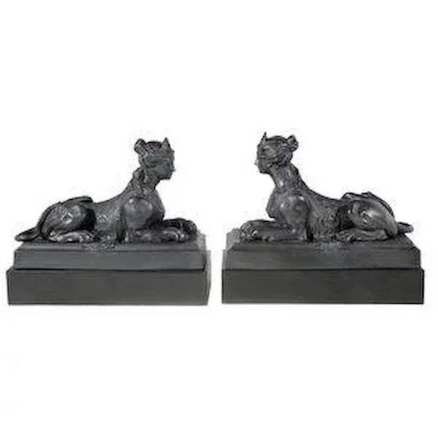 Ceramic 1800s English George III Wedgwood Black Basalt Grecian Sphinxes - A Pair For Sale - Image 7 of 8