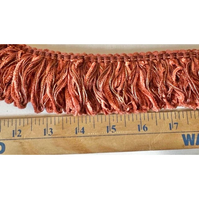 Late 20th Century Vintage Chenille Tassel Fringe Trim Rust Orange 2" For Sale - Image 5 of 5