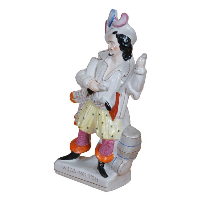 Antique Staffordshire Porcelain Will Watch the Bold Smuggler Figurine For Sale