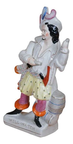 Antique Staffordshire Porcelain Will Watch the Bold Smuggler Figurine