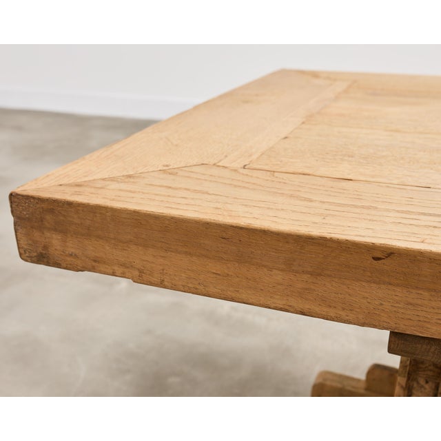 19th C. Spanish Baroque Bleached Oak Farmhouse Dining Table For Sale - Image 15 of 18