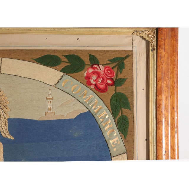 Blue Large Sailor's Woolwork of Britannia With Ships Celebrating Trade and Commerce For Sale - Image 8 of 17