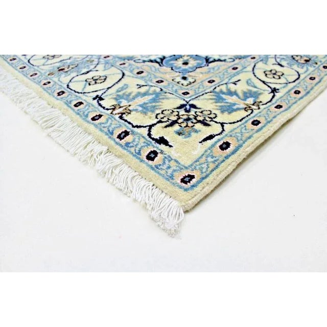 Middle Eastern Hand-Knotted Wool and Silk Nain Rug For Sale - Image 9 of 11