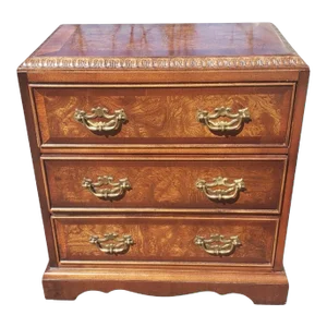 Lane Earl's Court Collection Burl and Banded Mahogany Bedside Chest