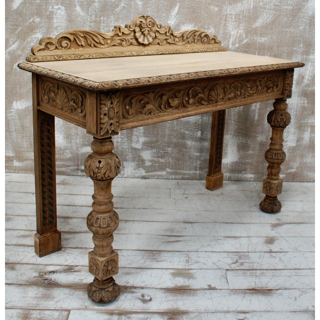 Antique Oak Hall Table, 1880 For Sale - Image 10 of 12