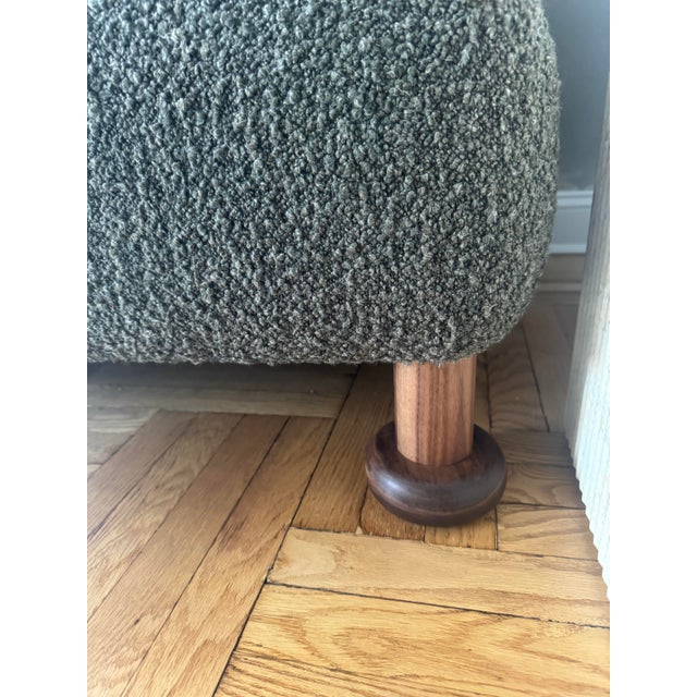 BDDW Green Boucle Sofa For Sale - Image 4 of 5