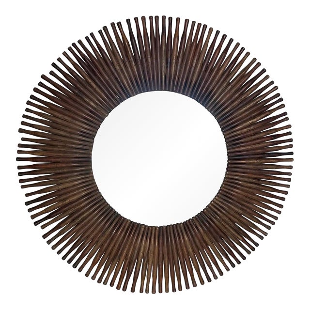 48" Round Rolling Pin Starburst Mirror For Sale