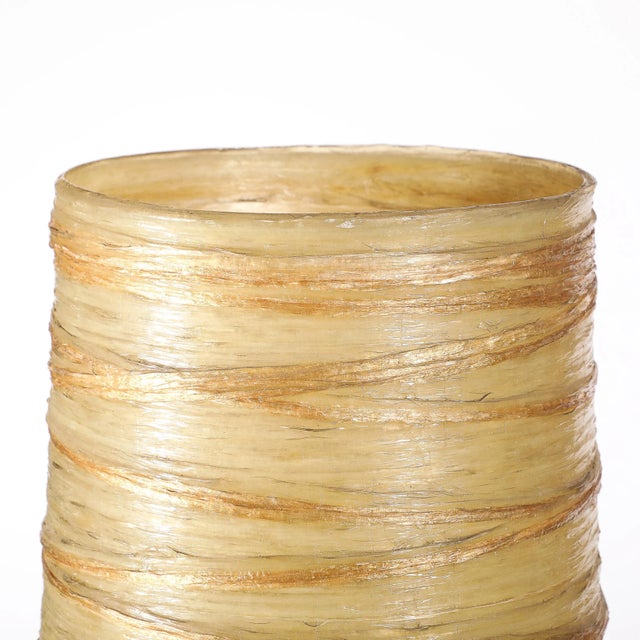 Mid-Century White Glazed Ceramic Table Lamp With Monumental Spun Resin Shade For Sale - Image 13 of 16