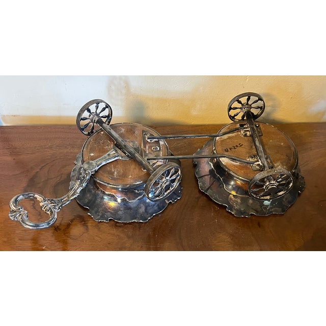 Antique 19th Century Pryor, Tyzack & Co. Sheffield Silverplate Table Trolley Cart or Wine Coaster for Decanters or Bottles Circa 1865 For Sale - Image 14 of 18