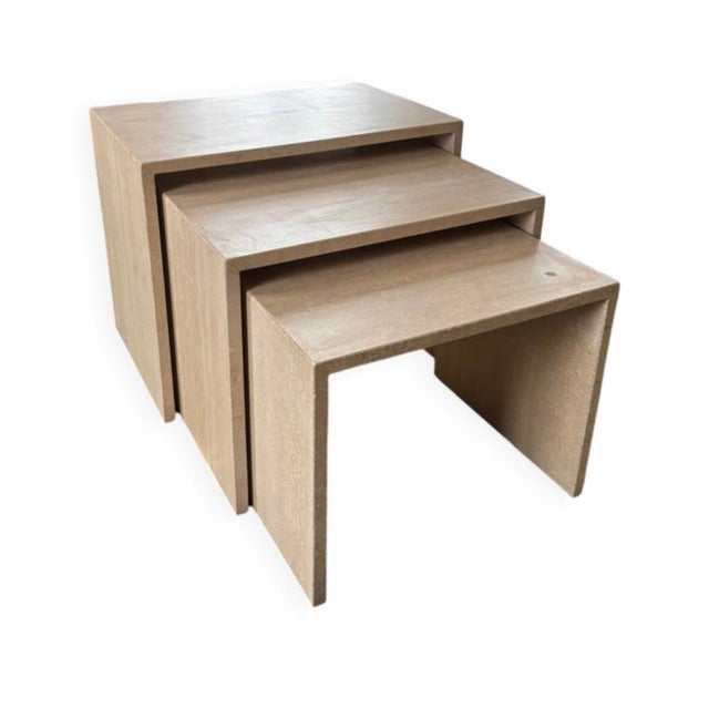Vintage Travertine Nesting Tables, 1970s, Set of 3 For Sale - Image 10 of 10