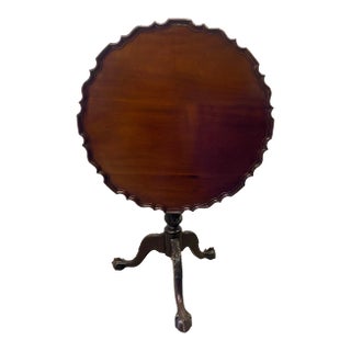 A Classic Solid Mahogany Chippendale Tilt Top Tea Table, Circa 1875 For Sale