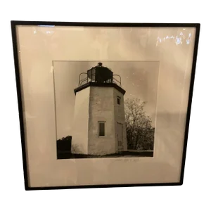 Black And White Photo Of A Lighthouse By Ileane Bernstein Naprstek