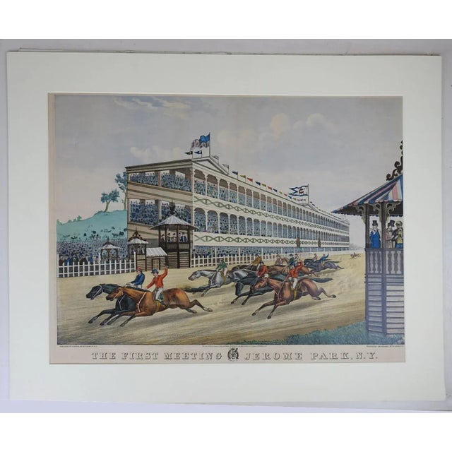 Late 19th Century 1870s the First Meeting, Jerome Park New York Horse Racing Lithograph For Sale - Image 5 of 6
