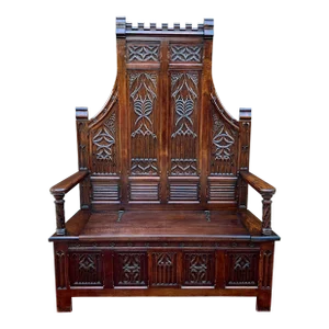 Antique French Bench Settee Gothic Oak Tracery Lift Top Seat Storage Trunk 19c