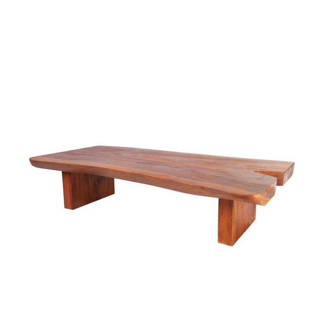Organic Modern Natural Split End Living Edge Coffee Table For Sale - Image 4 of 6