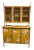Vintage Tortoiseshell Bamboo Large Floral Decoupage Chinoiserie Display Cabinet For Sale