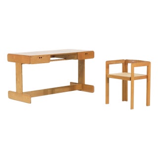 Samara Desk and Armchair by Derk Jan De Vries for Maisa, 1980s, Set of 2 For Sale