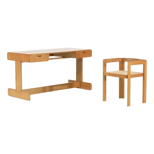 Samara Desk and Armchair by Derk Jan De Vries for Maisa, 1980s, Set of 2 For Sale