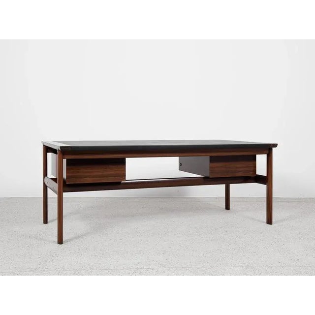 1960s Vintage Danish Desk in Rosewood and Black Leather by Arne Vodder for Sibast, 1960s For Sale - Image 5 of 13