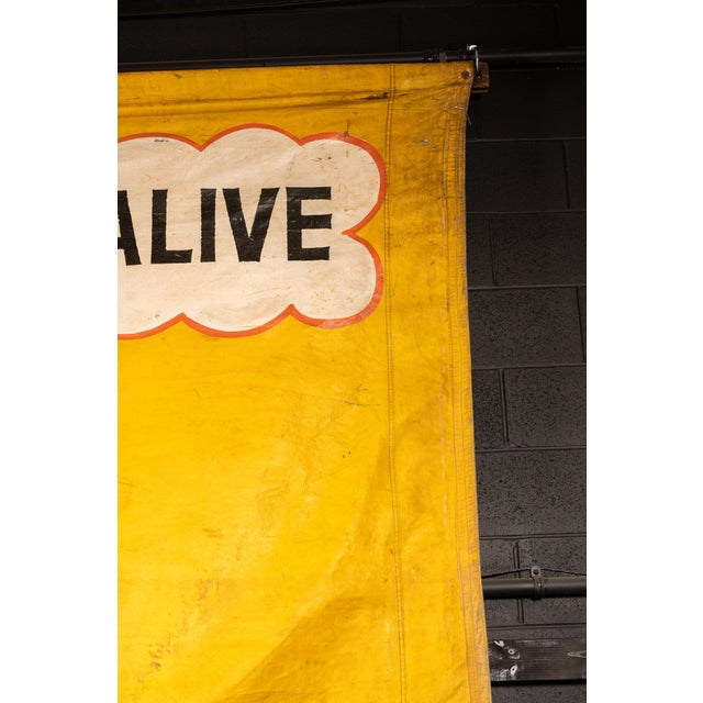 Mid-20th Century “Long Necked Lady From Burma” Carnival Sideshow Banner For Sale In Chicago - Image 6 of 10