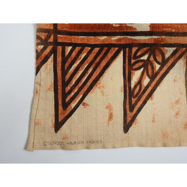 Mid 20th Century Mid 20th Century Gordon Hawaiian Tiki Tapa Print Fabric 2+ Yards For Sale - Image 5 of 5