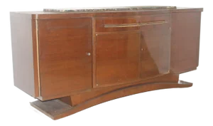 1940's Signed Grand French Art Deco Palisander "Tulip" Form Buffet/ Credenza/ Sideboard