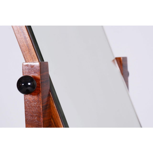 Czech Art Deco Dressing Table in Walnut with Mirror, 1920s For Sale - Image 11 of 14