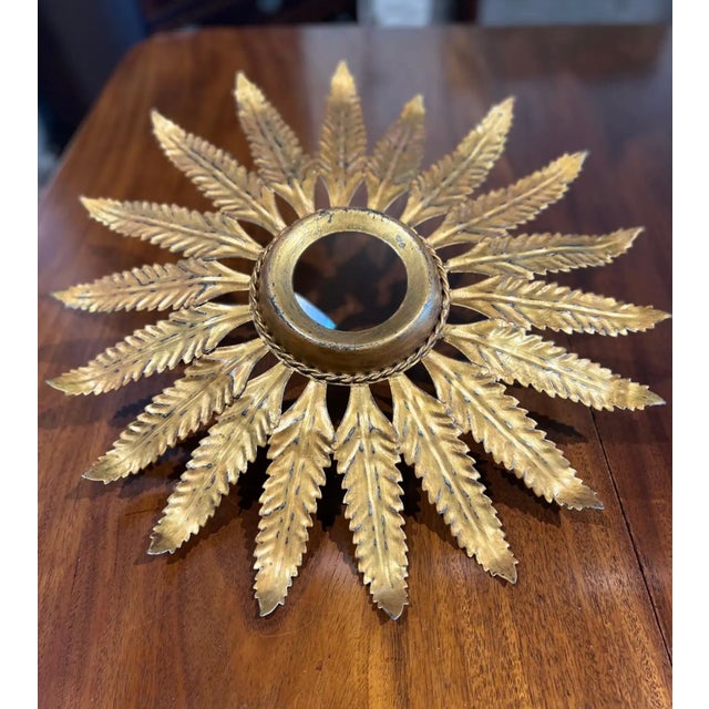 Early 20th century French tole starburst flush mount